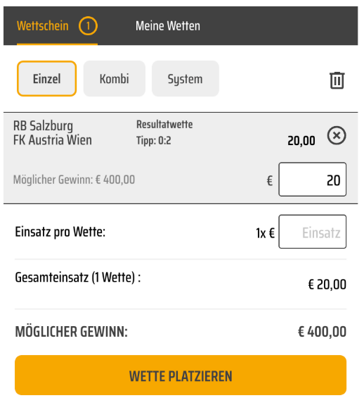 Beispiel Wettschein