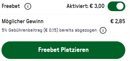 Wettschein mit Freebet
